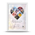 تابلو کلاژ قلب 8 عکسه با قاب سفید