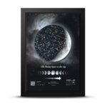 تابلو آسمان و ماه با تقویم و موزیک پلیر مدل ST25 قاب مشکی