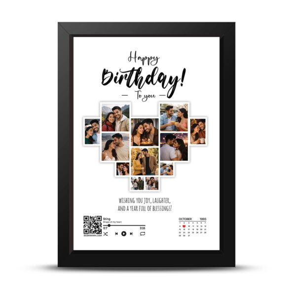 CH3-Mockup-black-frame-bgwhite تابلو کلاژ قلب سفارشی 12 تکه مدل CH3 قاب مشکی