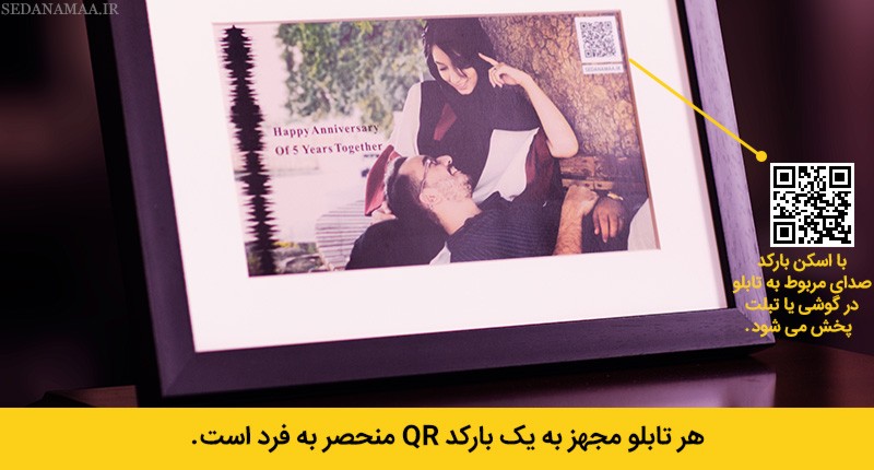 بارکد QR روی تابلوی فرکانس صدا
